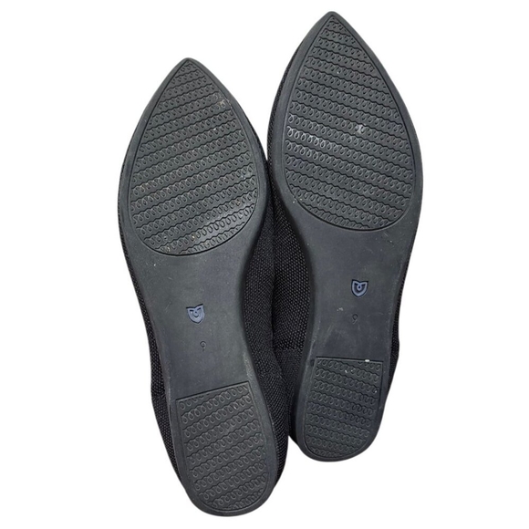 Rothy’s “THE POINT” Black Knitted Pointed Toe Slip On Flats Women’s Size 9 W - Picture 11 of 14